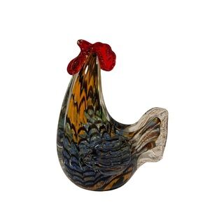 Vintage Murano - Style Blown Glass Rooster